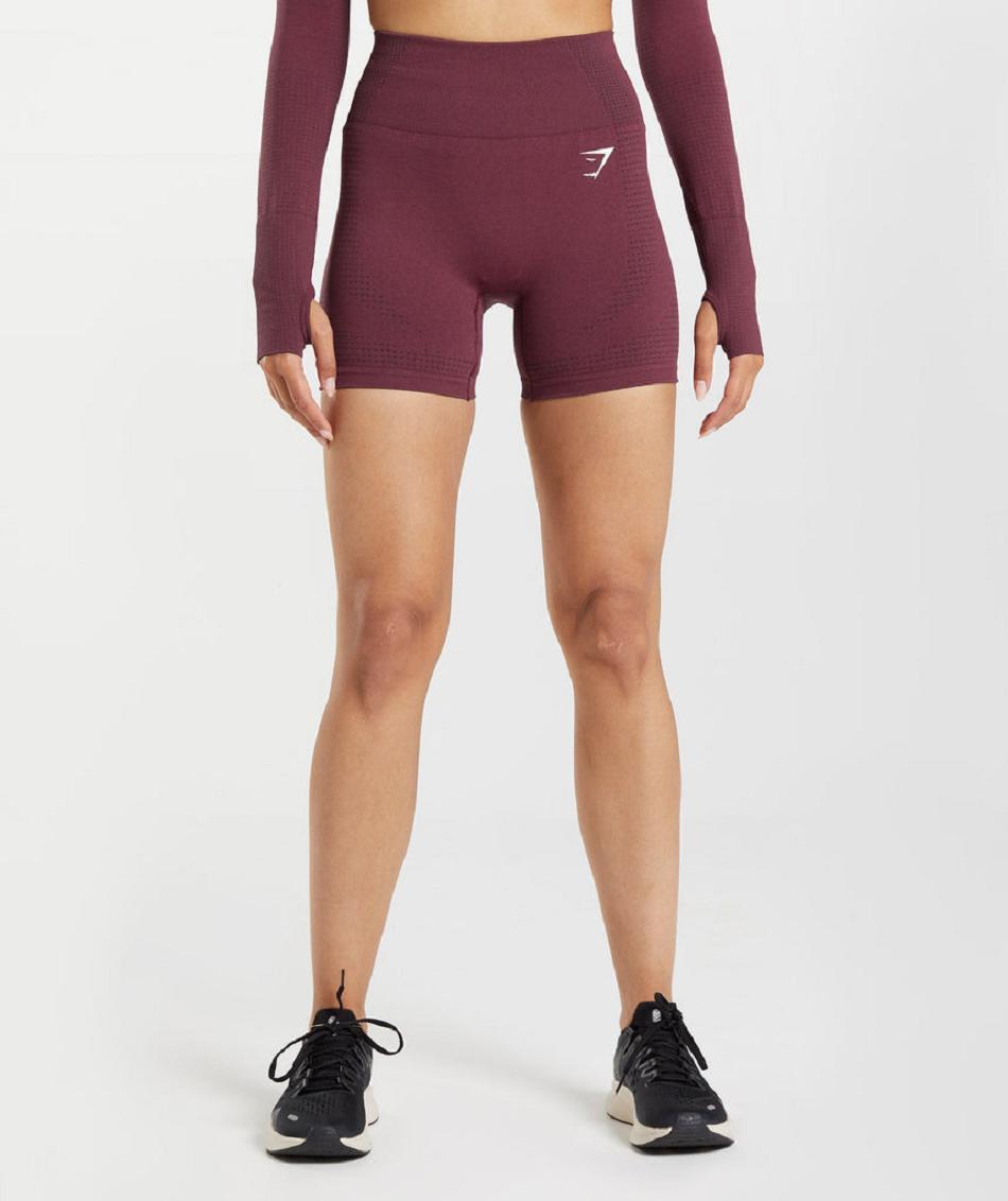 Gymshark Vital Seamless 2.0 Ženske Kratke Hlače Bordo | HR 3942AHK